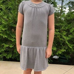 Gray Shimmery Sweater Dress